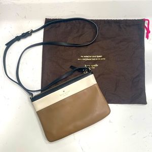 Kate Spade Leather Crossbody with Dust Bag:  tan, cream, black.